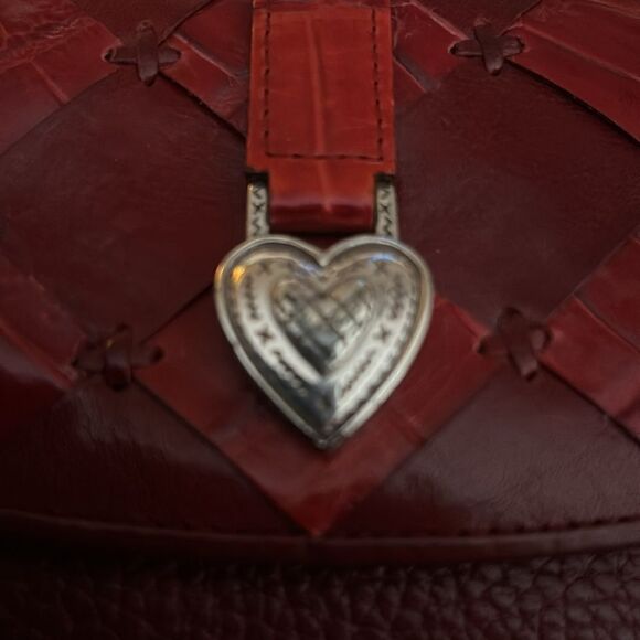 Brighton Red Leather crossbody wallet Bag - Picture 5 of 12